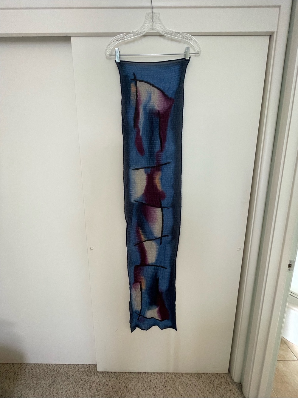 Blue Abstract Pattern Lightweight Scarf